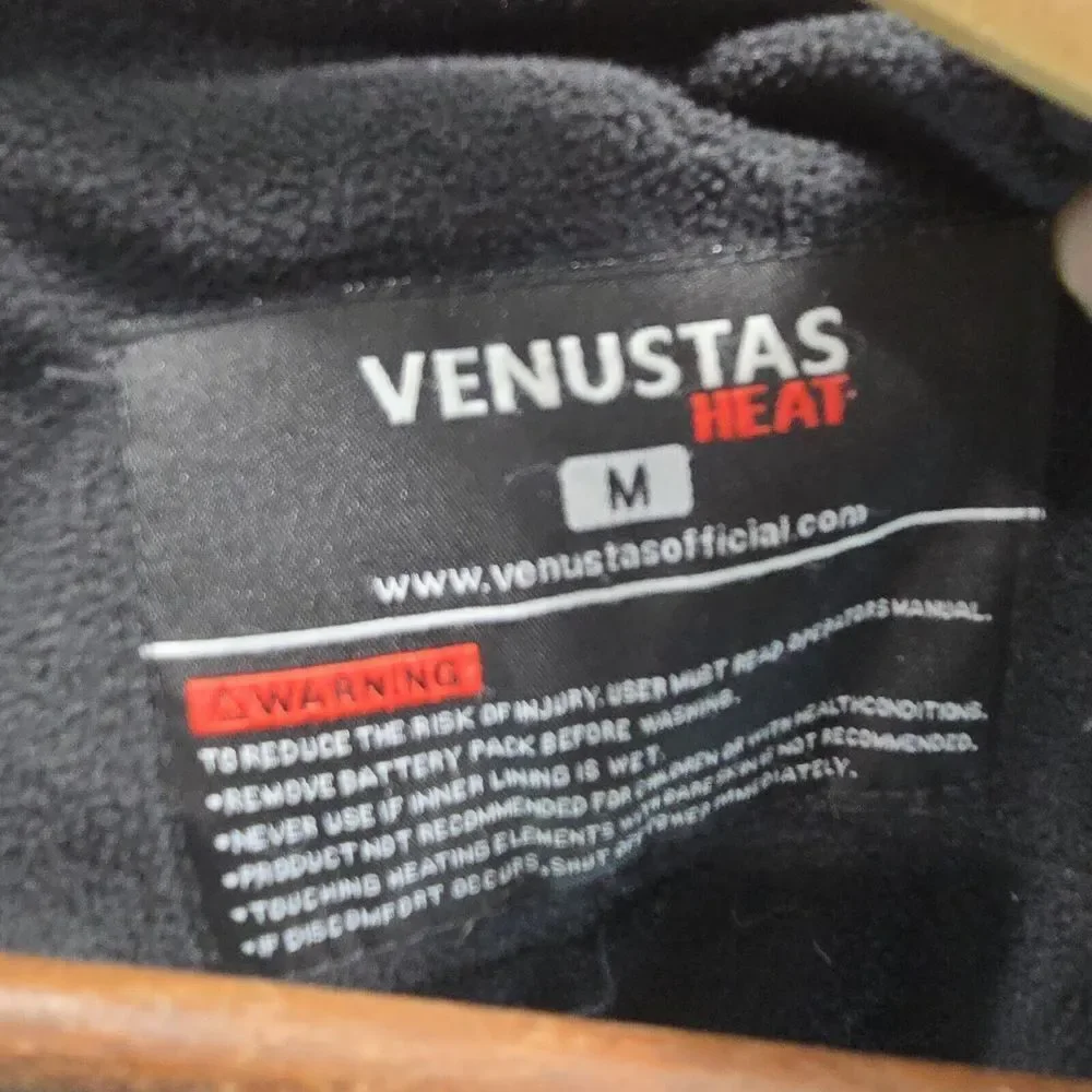 Venustas Vest Mens Medium Black Heated Puffer Insulated Warming Outdoor